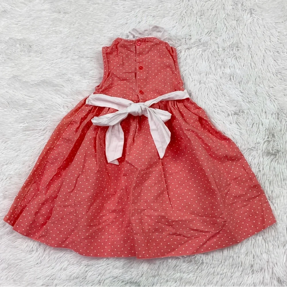 EdgeHill collection sleeveless linen blend smocked dress ruffle‎ collar